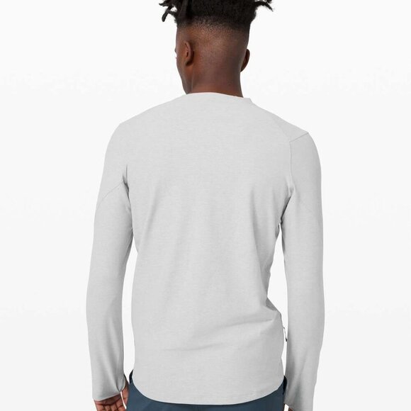 Lululemon Warm Long Sleeve Surge Gray Silver Running Run Shirt Men's Medium - Picture 2 of 9